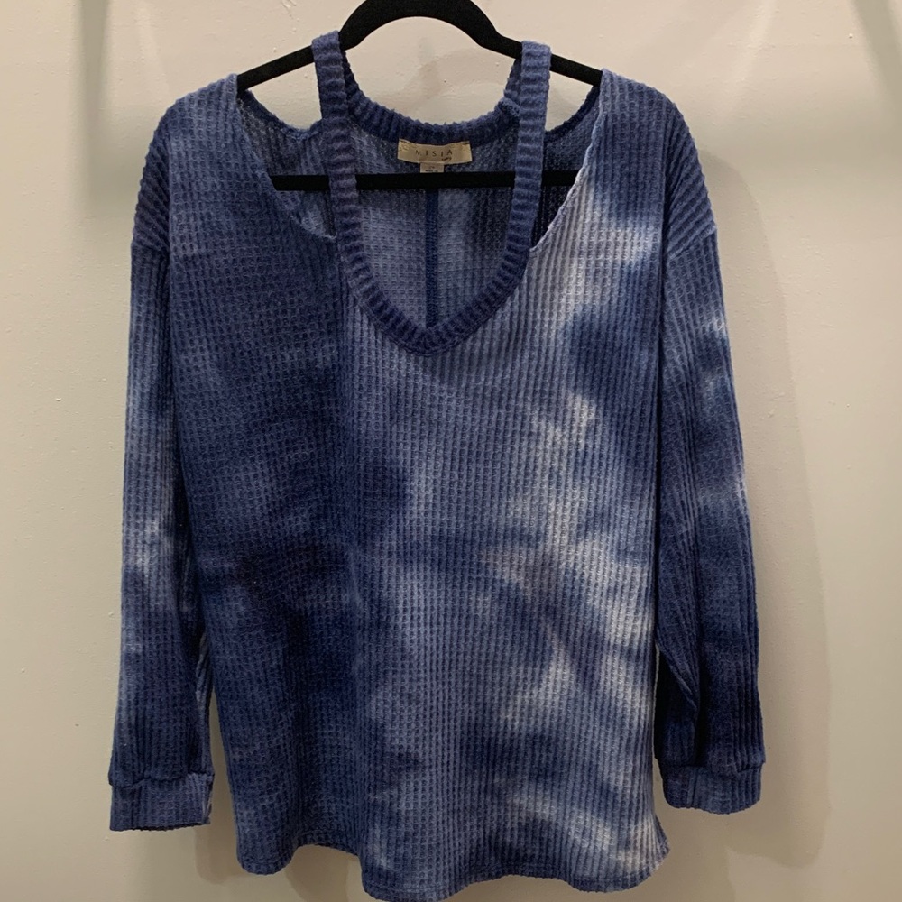 Navy Tie-Dye Waffle Knit Sweater
Super Soft and Comfy